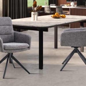 Stoel 'Lisold' Draaibaar Stof Fabb Raven Donkergrijs