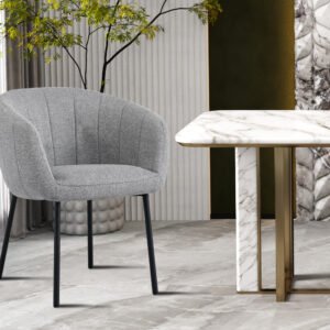 Stoel 'Sevilla' Stof Lichtgrijs