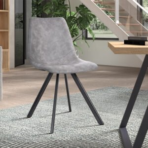 Stoel 'Emma' PU Donkergrijs