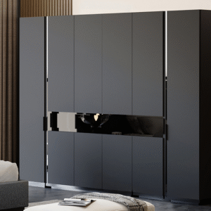 Erzin 6-deurs Kleerkast met Lades – Grijs