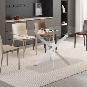 Tafel 'Lasi' 160 cm Glas, Poten Chroom