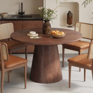 Tafel 'Tommy' 130 cm Rond Mango hout  Bruin