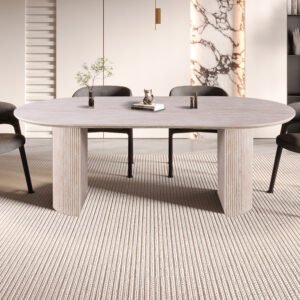 Tafel 'Lagos' 220 cm Ovaal Decor Travertin Beige