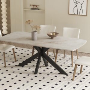 Tafel 'Apollo' 180 cm Deens Ovaal Glanzend Steen Shakespear Beige